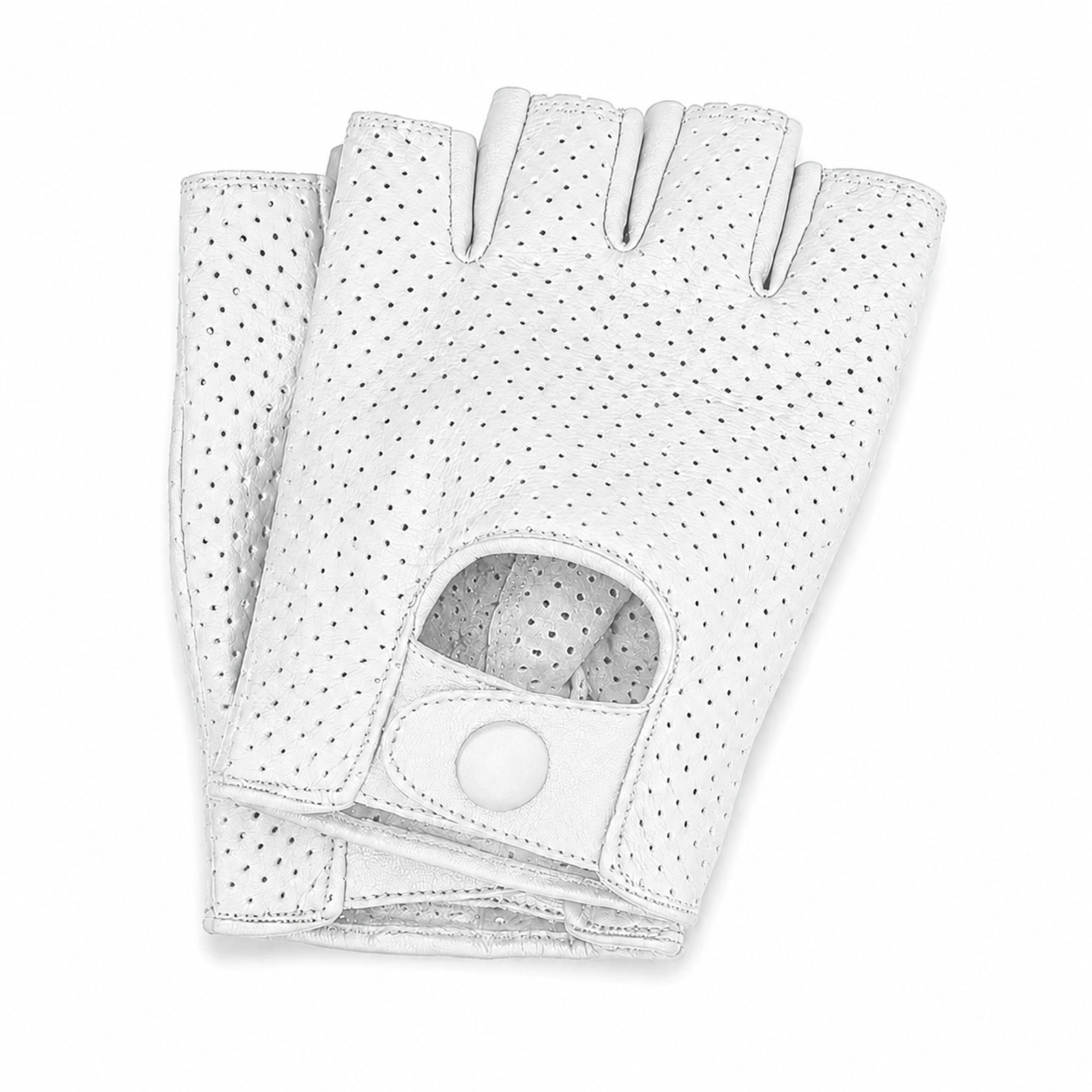 Riparo Men’s Full-Mesh Leather Fingerless Driving Gloves