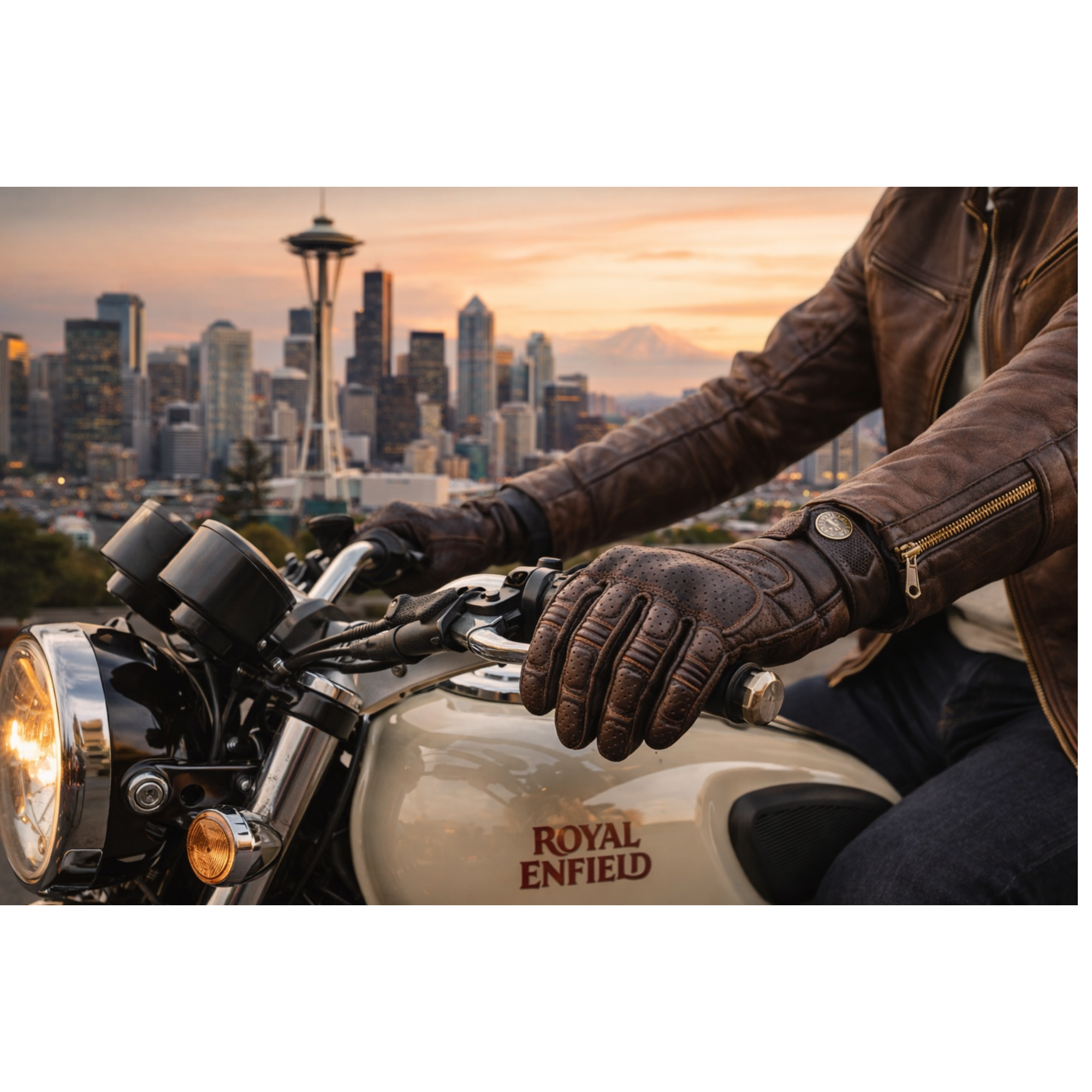 Riparo Café Racer CE Leather Motorcycle Gloves