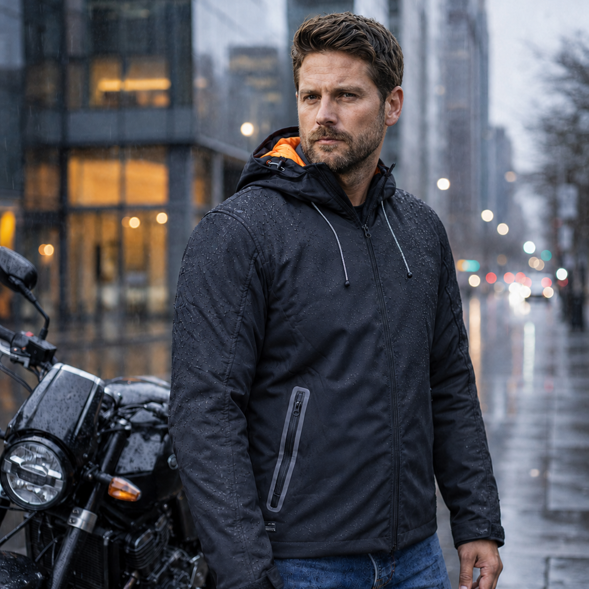 Stormline Men’s CE AA Waterproof Softshell Motorcycle Jacket – CE Level 2 Armor Included