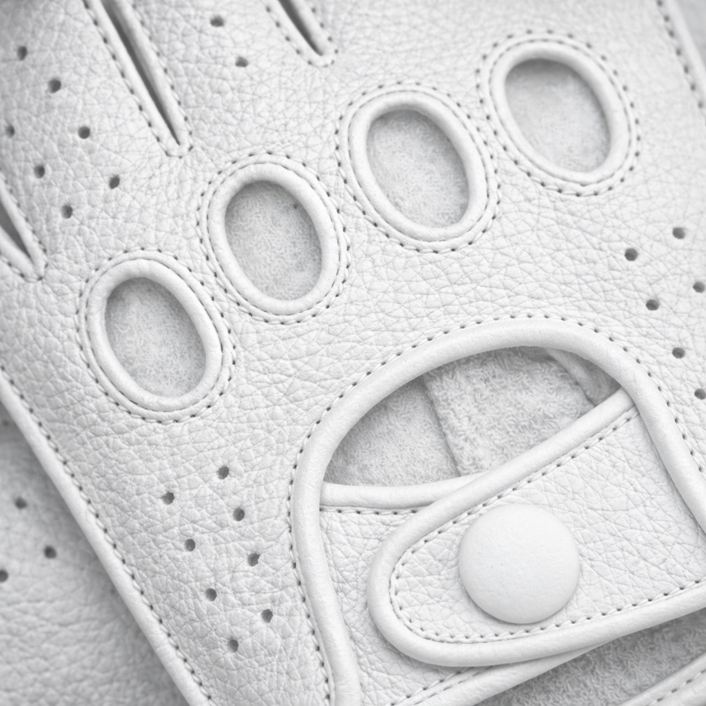 Riparo Men’s Fingerless Leather Driving Gloves – Reverse Stitched Cowhide Classic Motoring Gloves