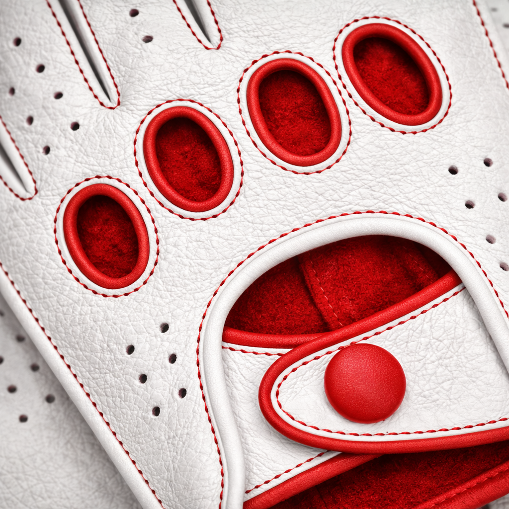 Riparo Men’s Fingerless Leather Driving Gloves – Reverse Stitched Cowhide Classic Motoring Gloves