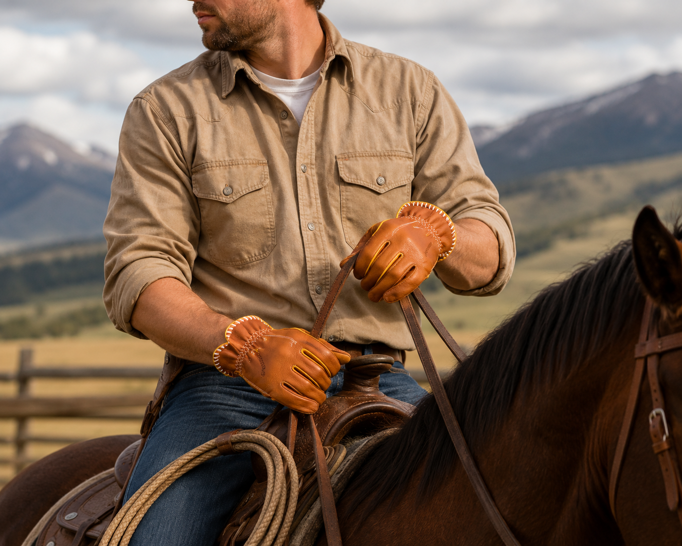 American Heritage Kevlar-Lined Bison Leather Work Gloves – ANSI A6 Cut Resistant Protection
