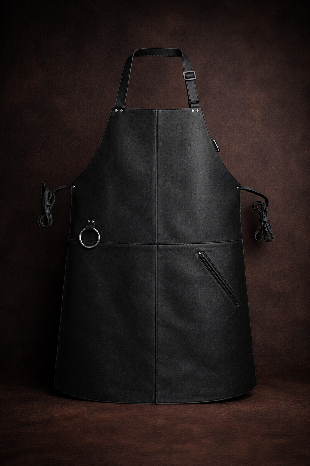 Full-Grain Leather Apron – Adjustable Cross-Back BBQ, Grilling & Woodworking Apron