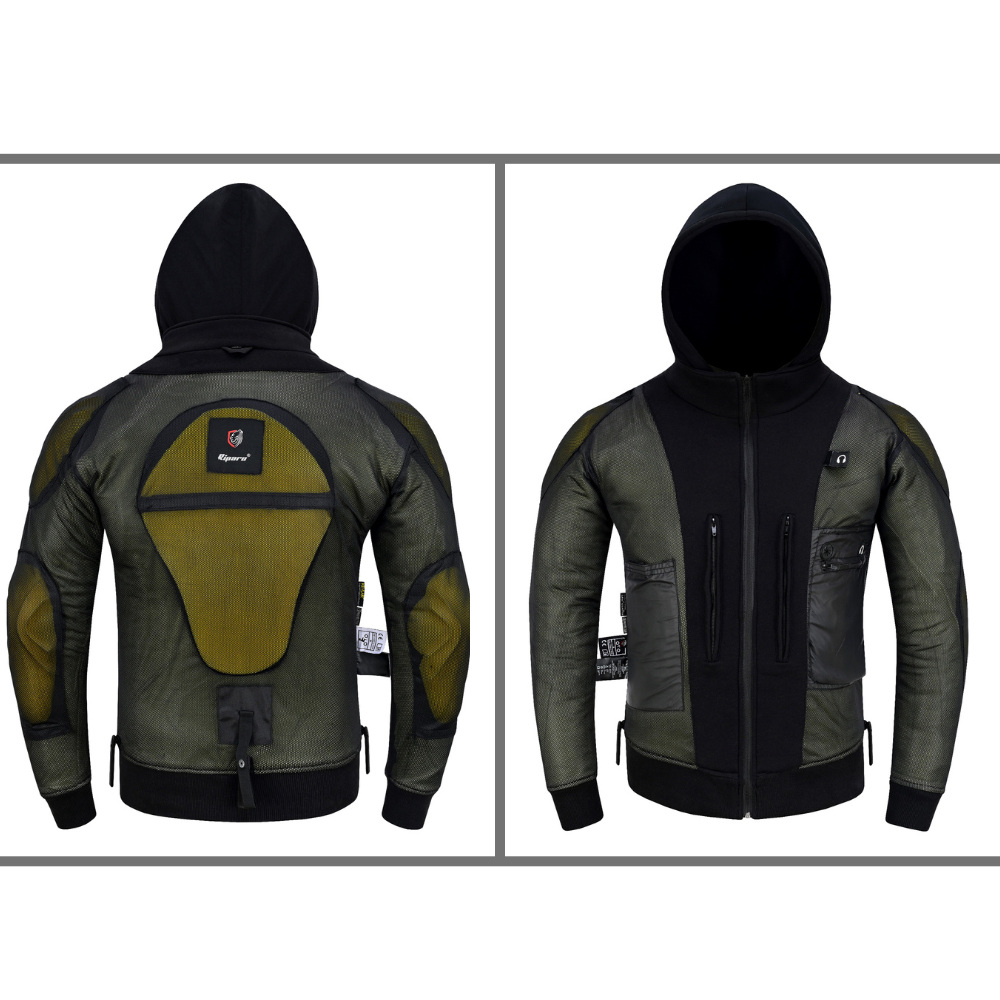 Riparo Armored Motorcycle Hoodie – CE Level 2 Protection | Aramid Reinforced Riding Jacket