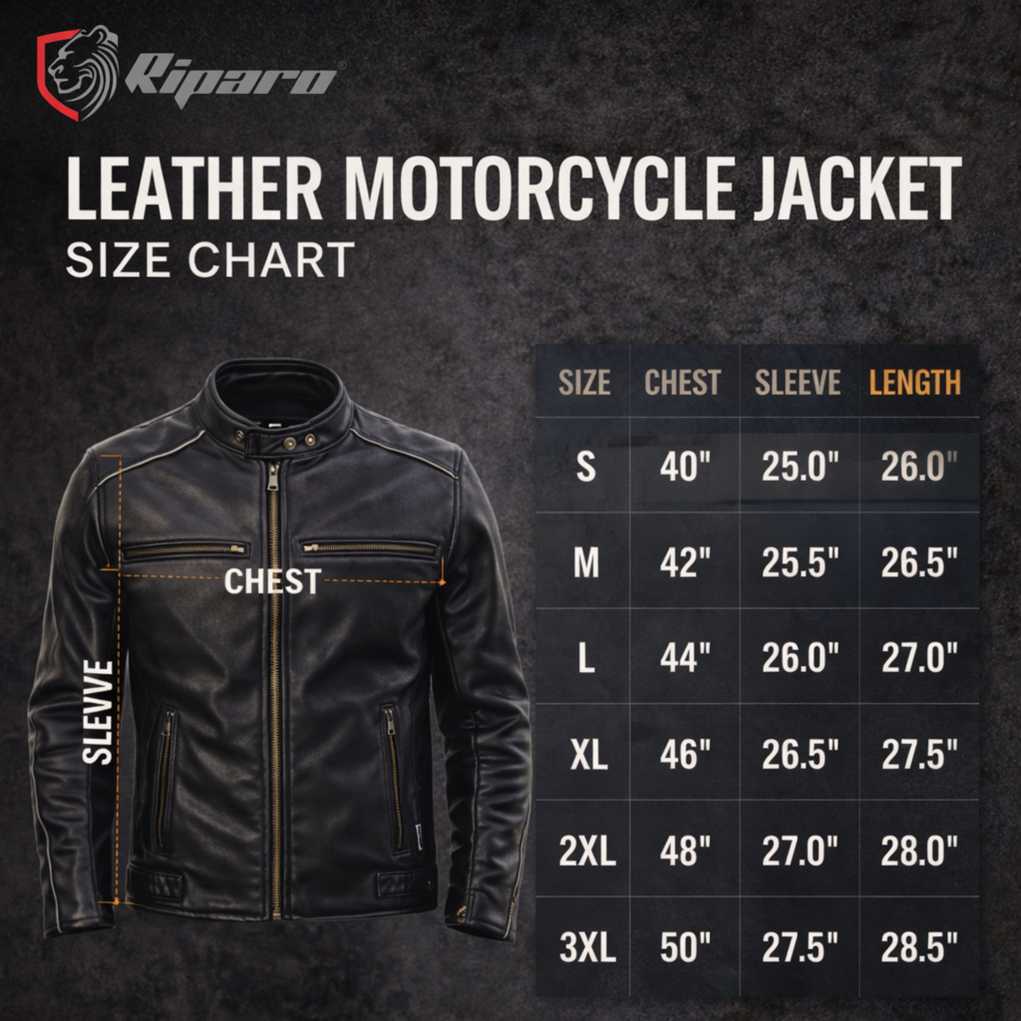 Riparo CE Level 2 Armored Leather Motorcycle Jacket