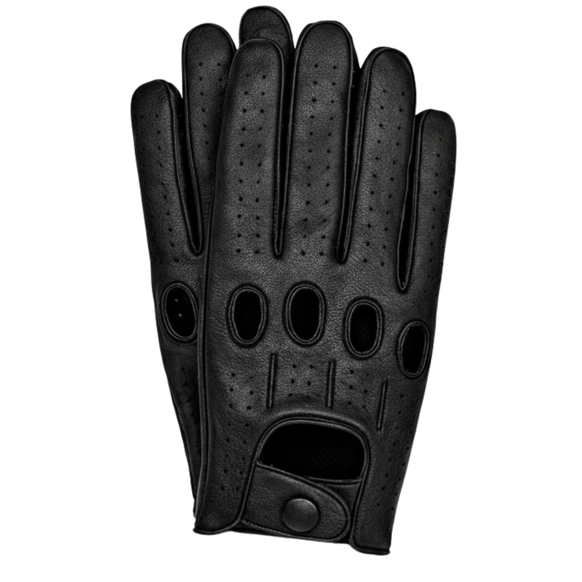 Riparo Men’s Perforated Leather Driving Gloves – Genuine Cowhide, Touchscreen Full-Finger Motorsport Style – Breathable Luxury Driving Gloves