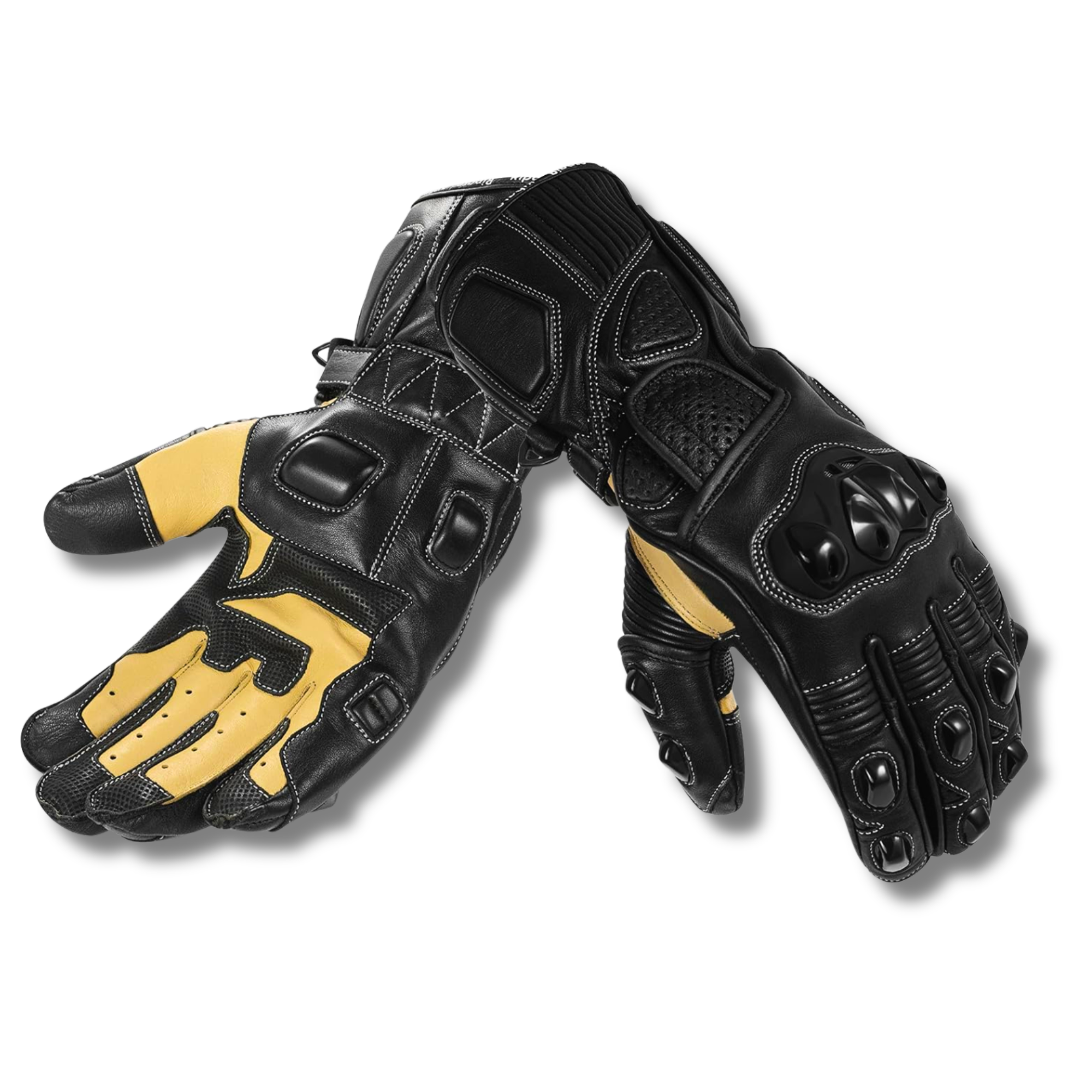Riparo CE Certified Full Gauntlet Motorcycle Gloves – Kangaroo Leather Palm for Superior Abrasion Resistance, Knuckle & Palm Protection, Touchscreen Compatible