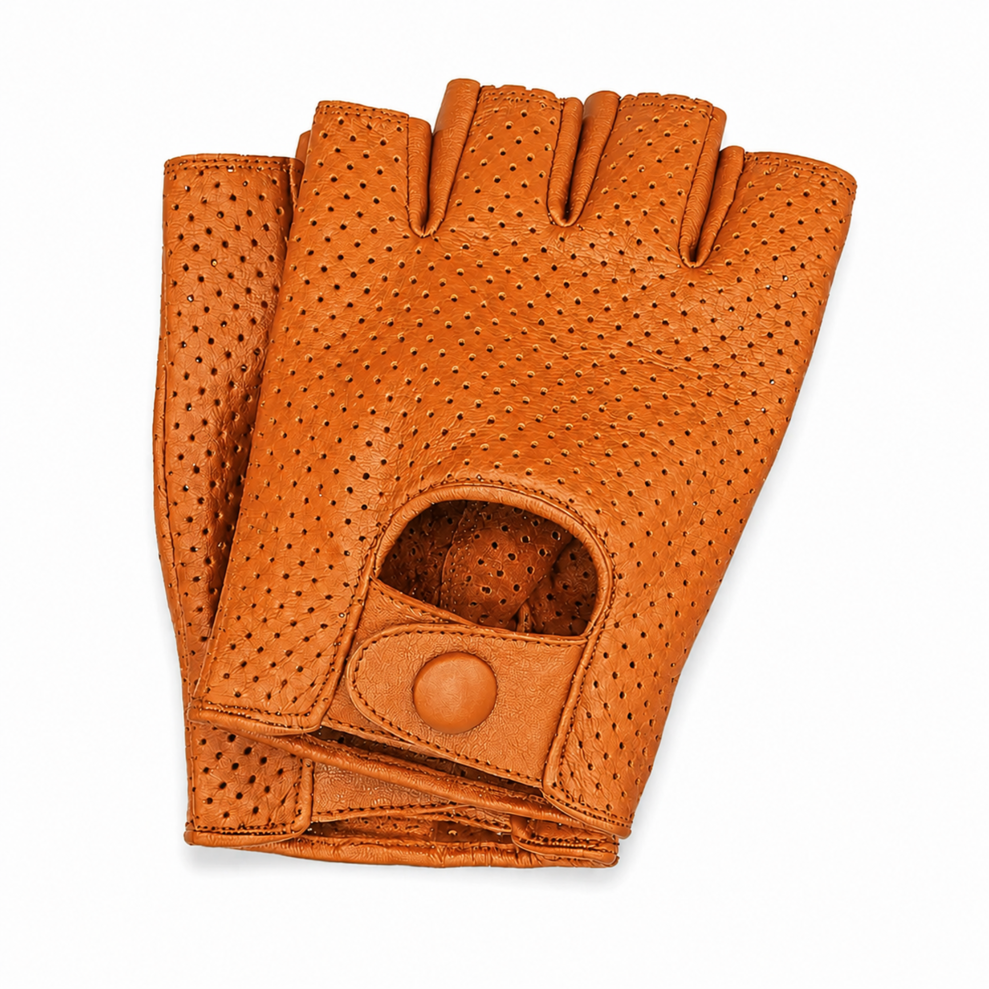 Riparo Men’s Full-Mesh Leather Fingerless Driving Gloves