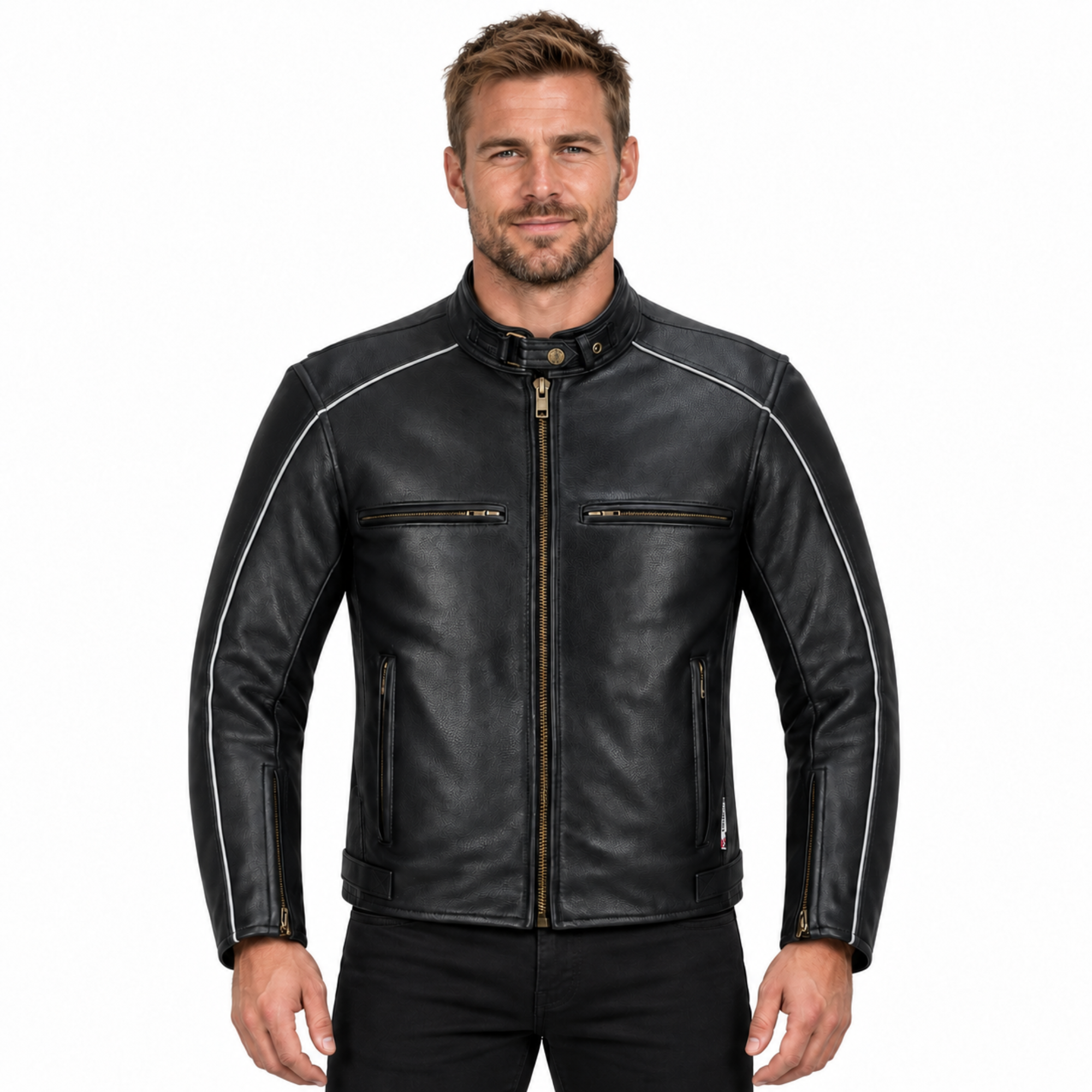 AA Rated Armored Leather Motorcycle Jacket | CE Level 2 Armor + Full-Grain Leather