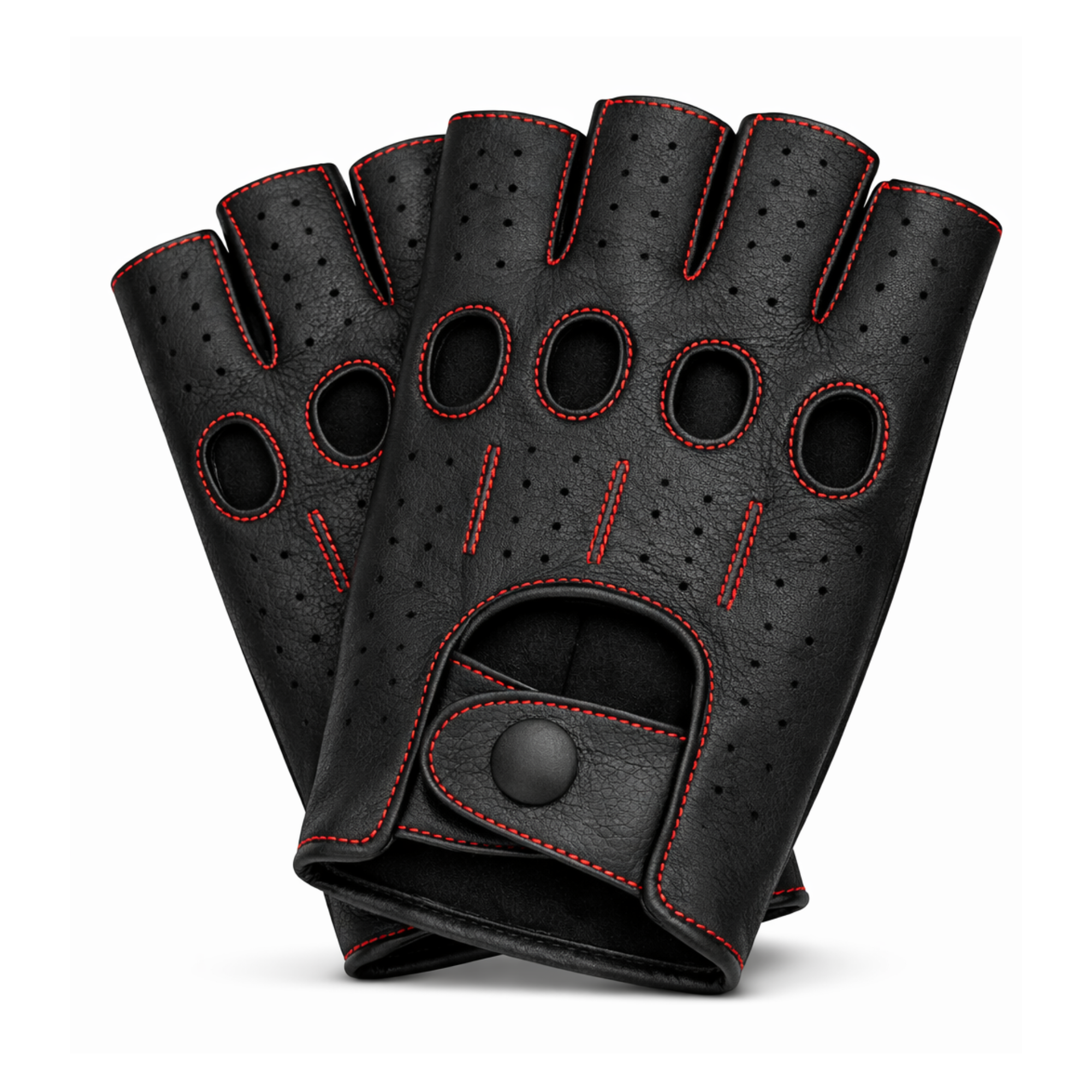 Riparo Leather Fingerless Driving Gloves for Men – Premium Driving, Motorcycle & Riding Gloves