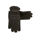 Men's Genuine Leather Fleence Lined Winter Gloves - Dark Brown
