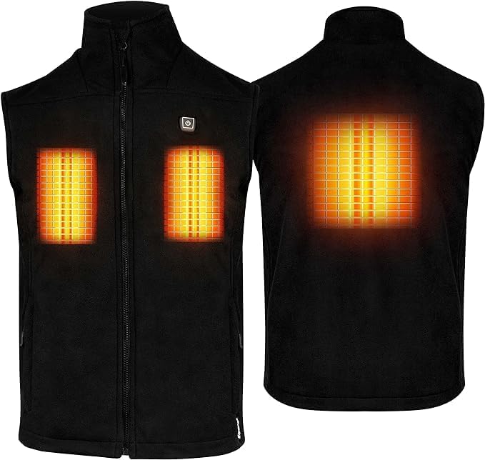 Heated Fleece Vest for Men - Lightweight Insulated Electric Heated Vest