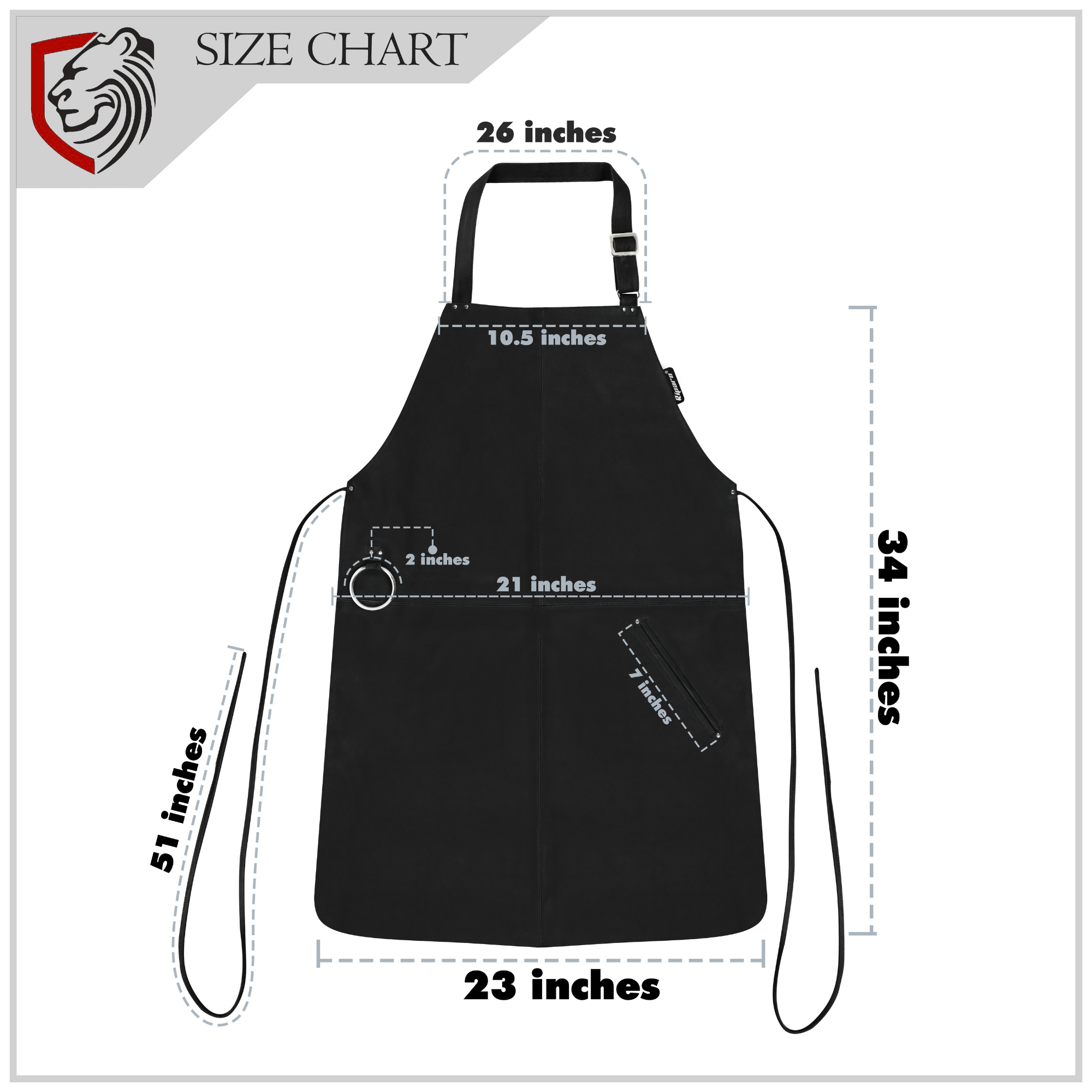 Leather Chef Apron with Ajustable Strap for Cooking and Grilling