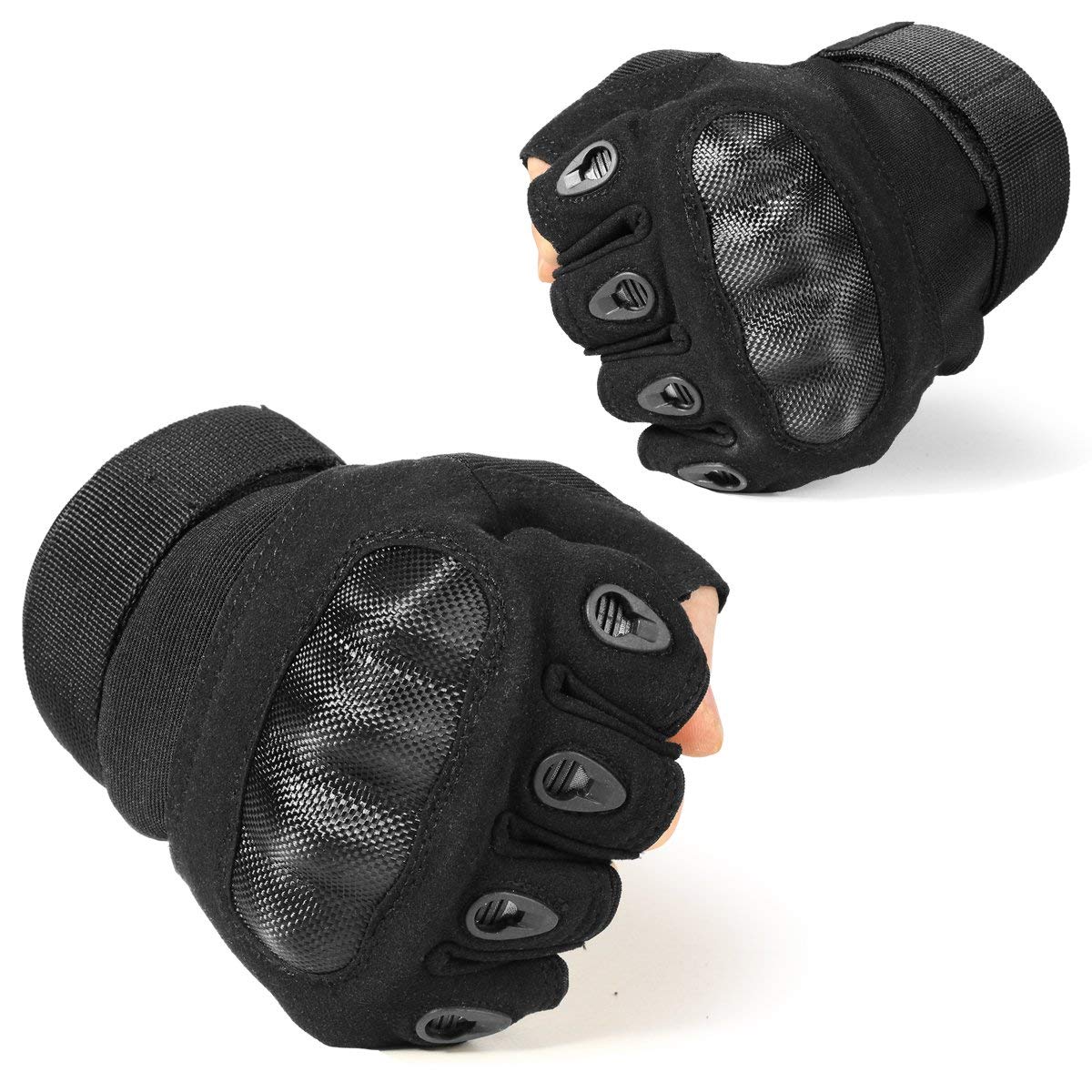 Riparo Men's Tactical Touchscreen Short-Finger Gloves - Black
