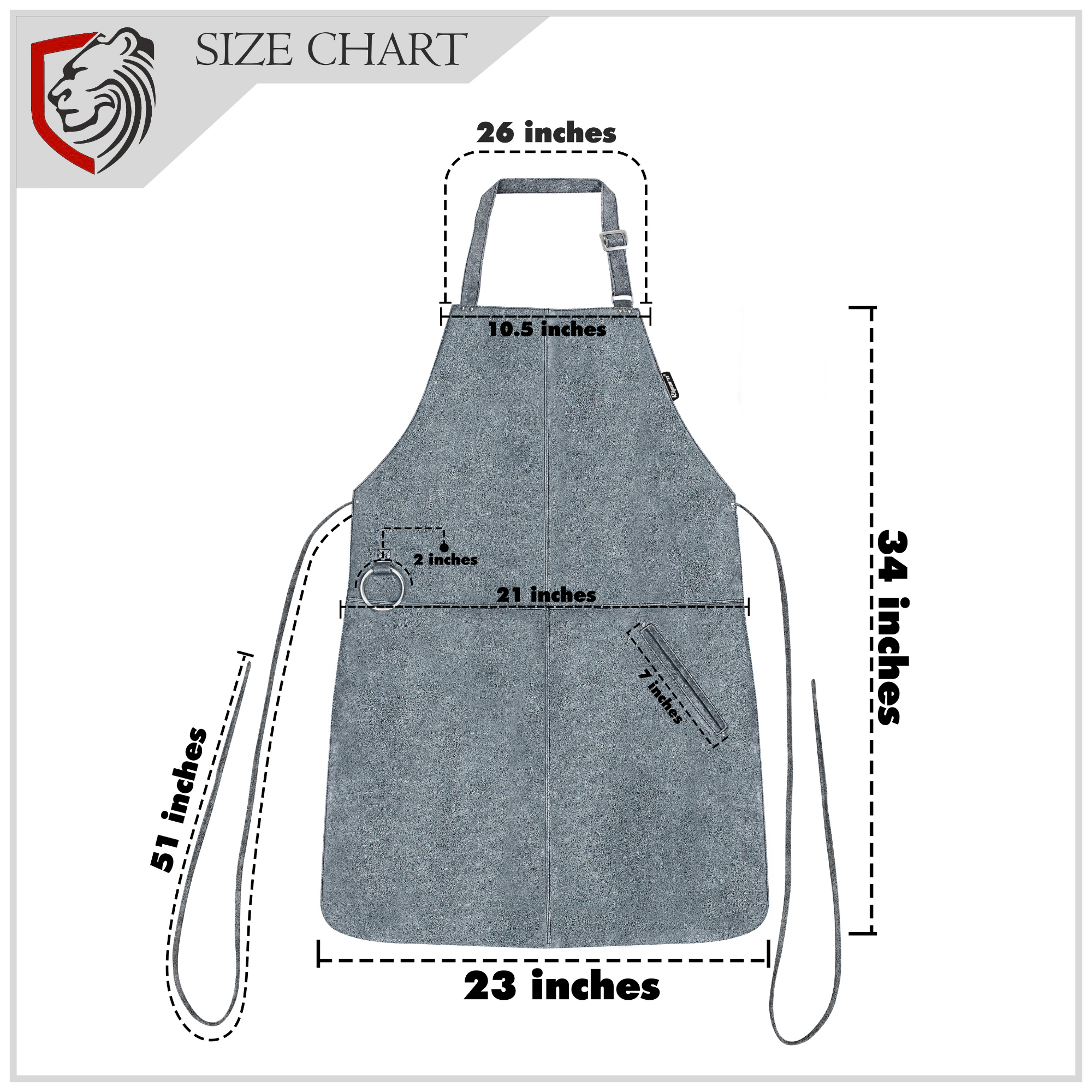 Leather Chef Apron with Ajustable Strap for Cooking and Grilling