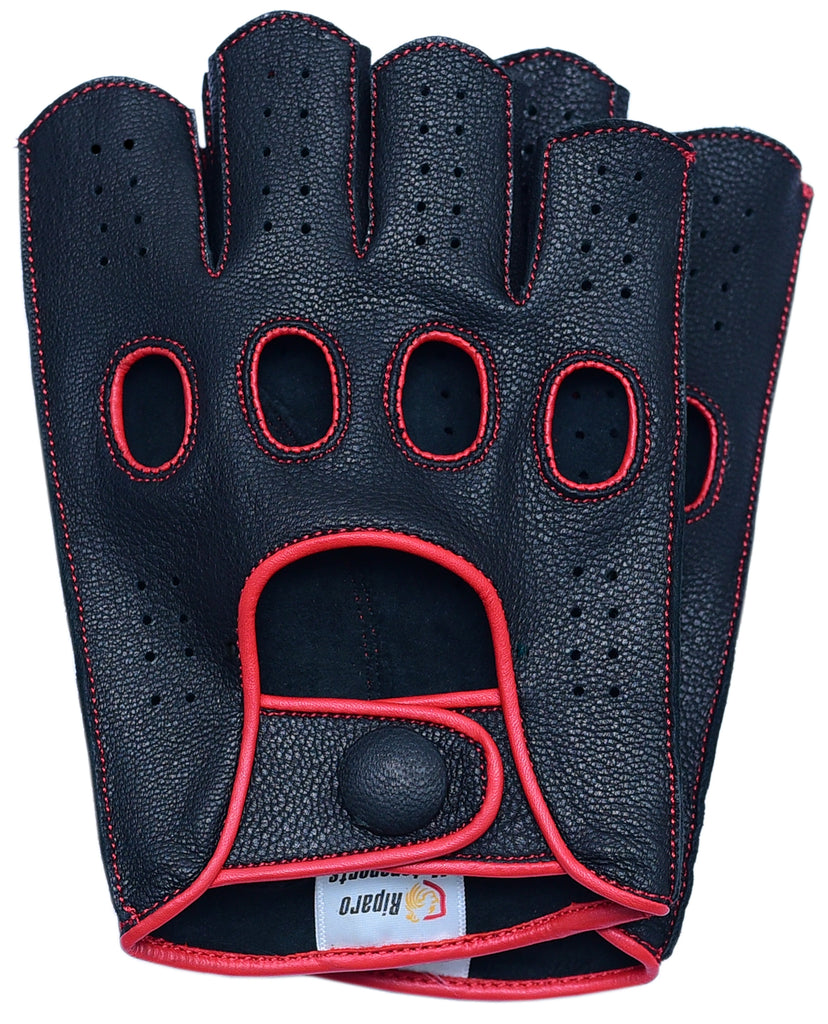 Red and Black Fingerless Gloves