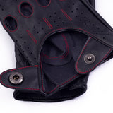 Riparo Womne's Vegan Leather Full-finger Driving Touchscreen Gloves - Black/Red Thread