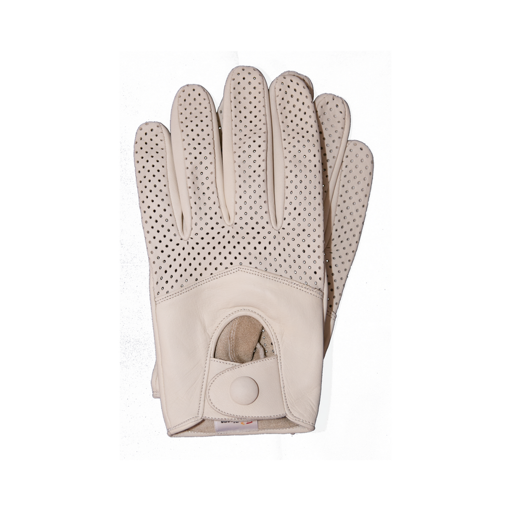 Riparo Women s Leather Half Mesh Driving Gloves White