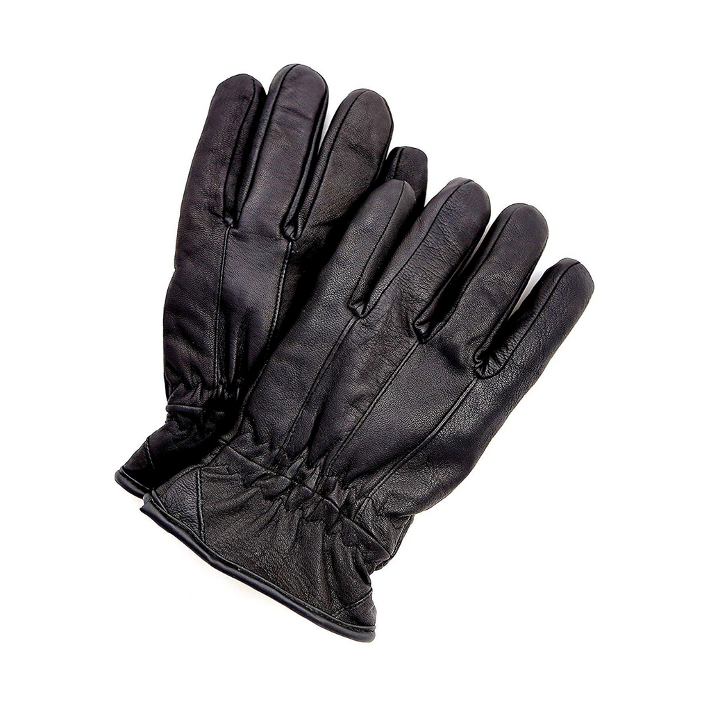 Black leather winter gloves hotsell