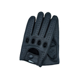 Men's Reverse Stitched Touchscreen Leather Driving Gloves - Black