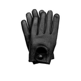 Men's Touchscreen Texting Mesh Driving Motorcycle Leather Gloves - Black
