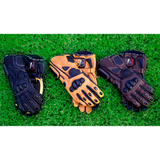Genuine Leather Full Gauntlet Motorcycle Gloves - Brown