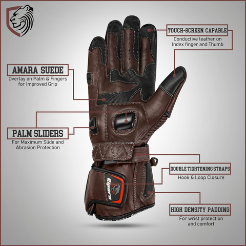 Summer gauntlet top motorcycle gloves