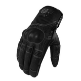 Genuine Leather Motorcycle Gloves - Black